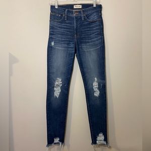 Madewell 9” High Rise Skinny Jeans Destructed Size 28 Women’s